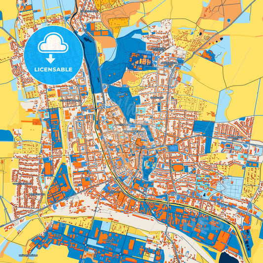 Colorful Nordhausen Street Map with Labels and Buildings
