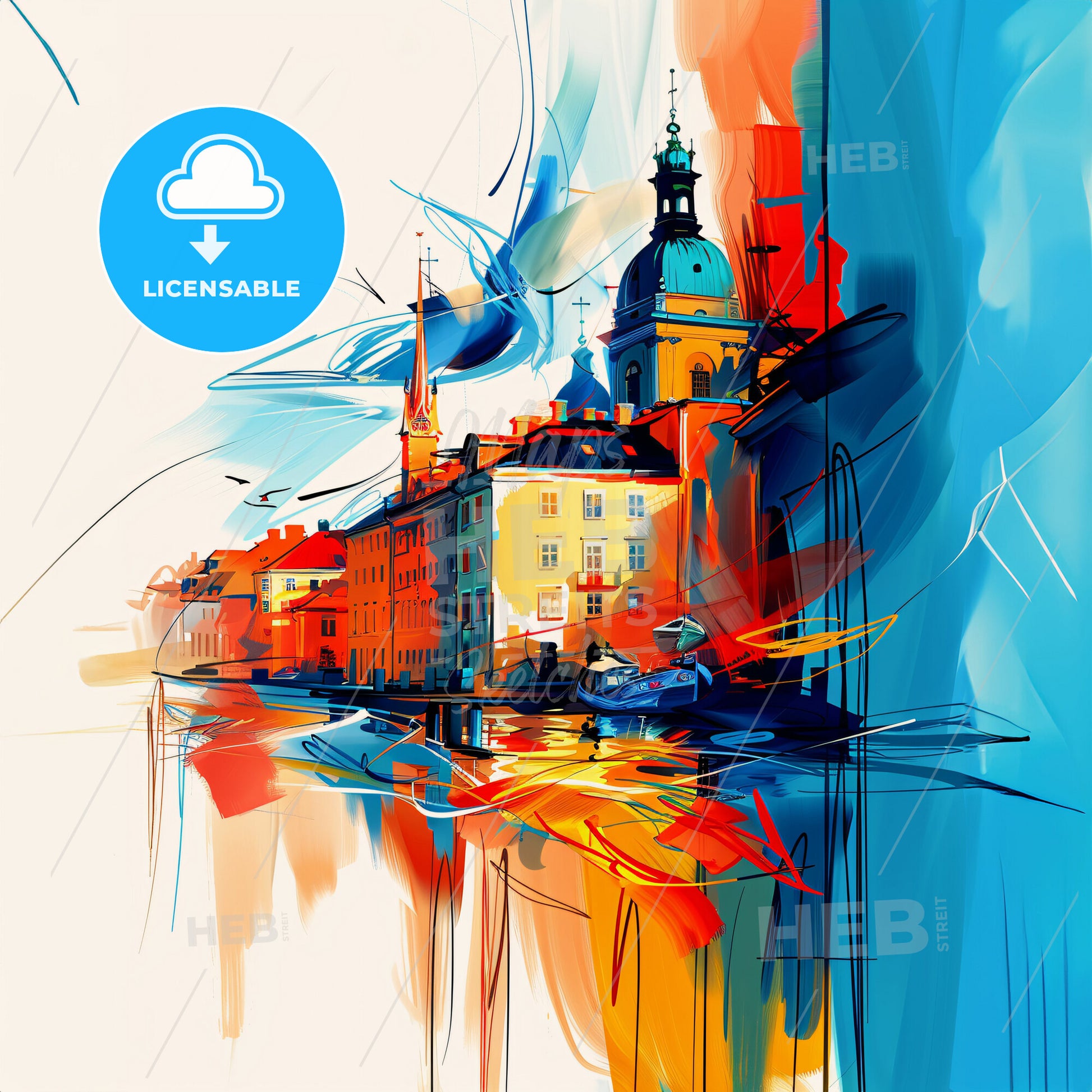 Vibrant Norrköping, Sweden - A Painting Of A City