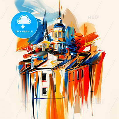 Vibrant North Charleston, South Carolina - A Painting Of A Building