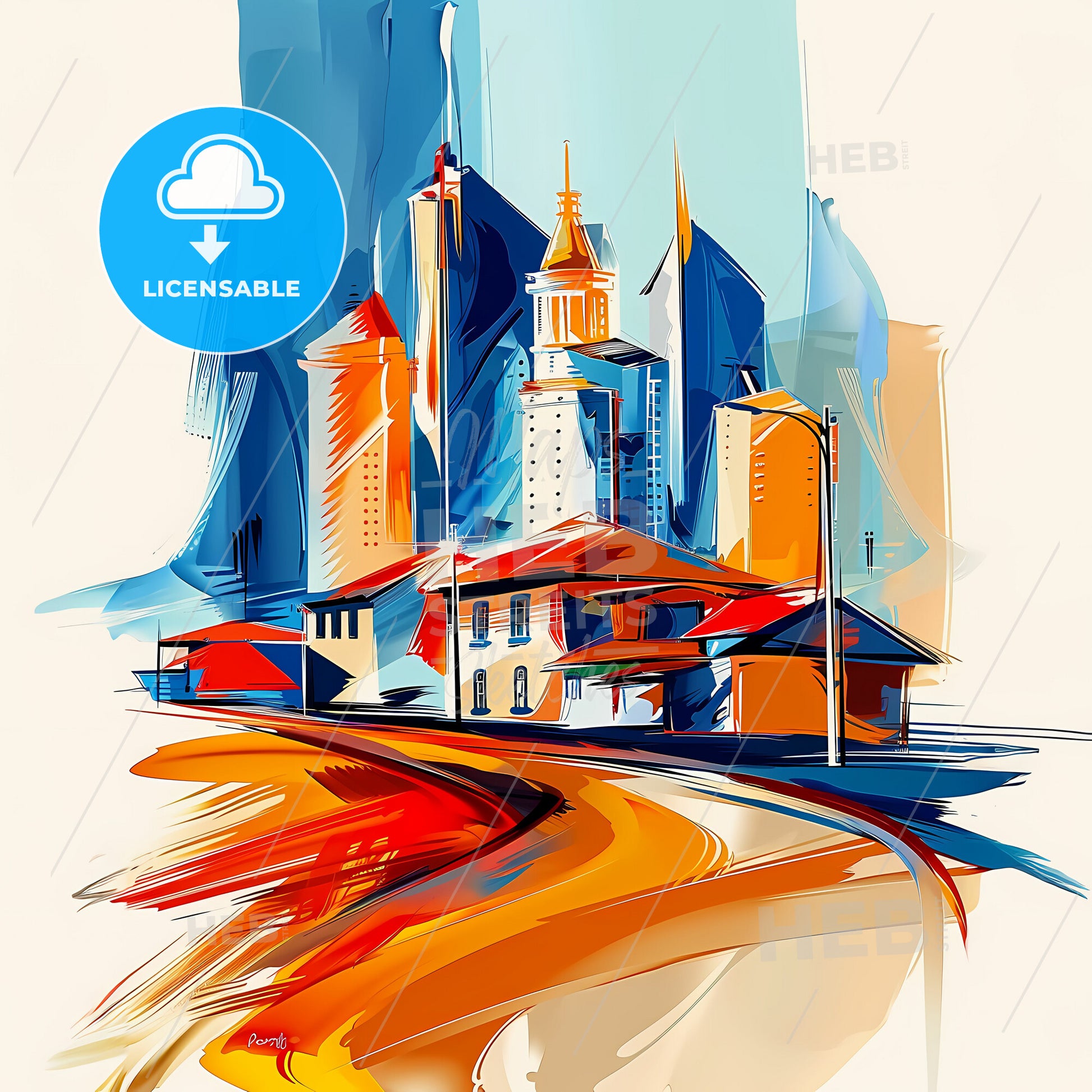 Vibrant North Las Vegas, Nevada - A Painting Of A City