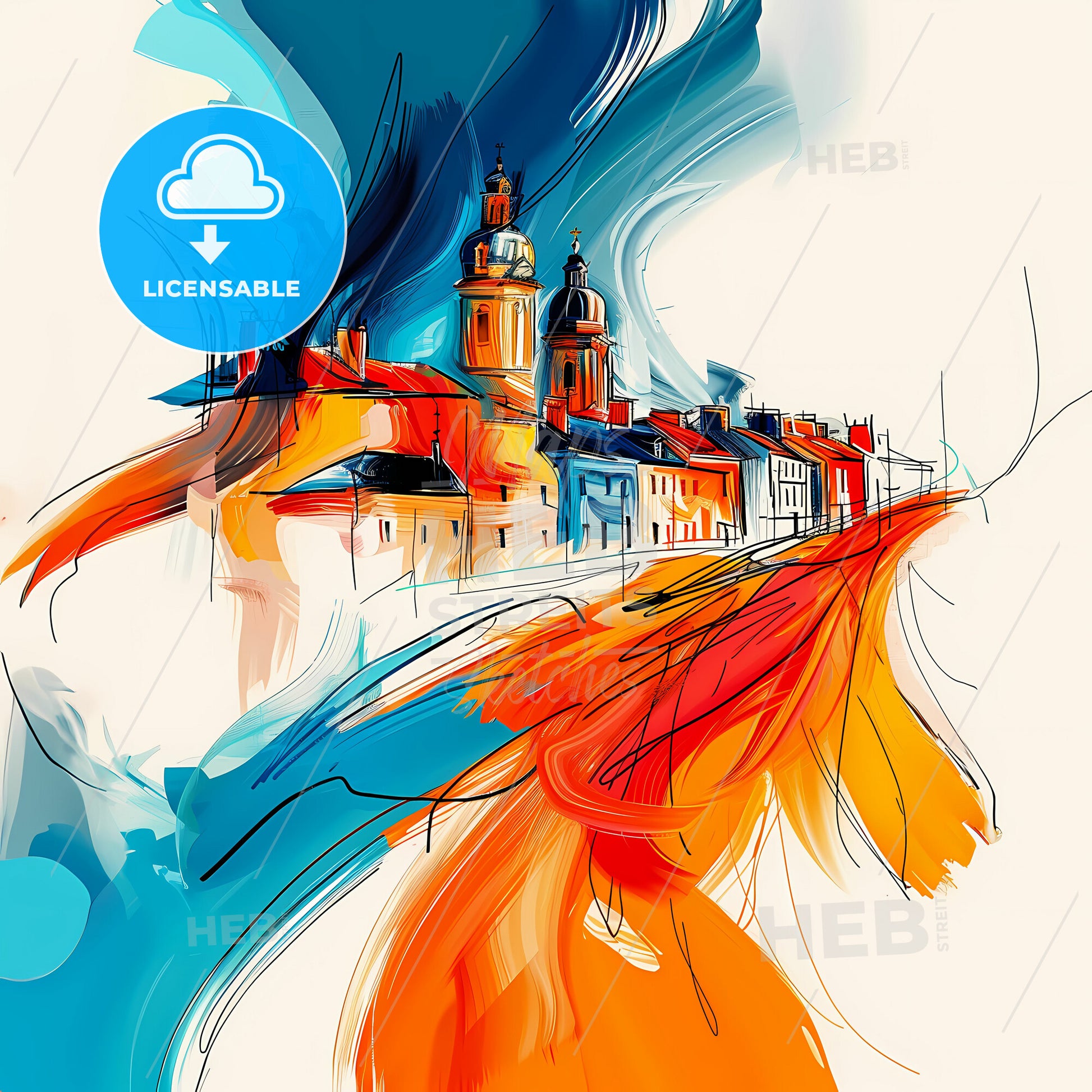 Vibrant Northampton, England - A Painting Of A City