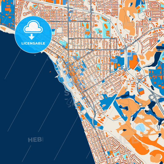 Colorful North Bay Street Map with Labels and Buildings