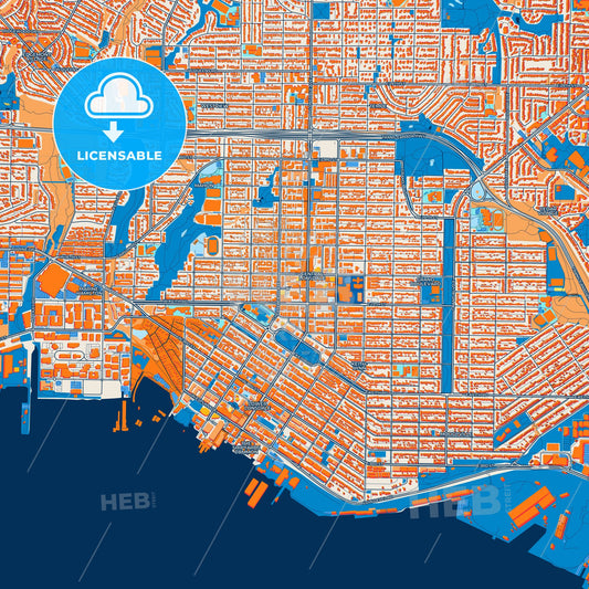 Colorful North Vancouver Street Map with Labels and Buildings
