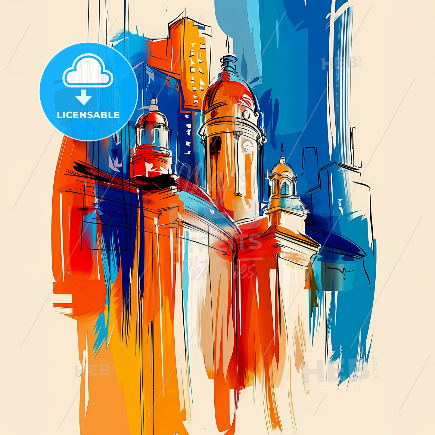 Vibrant Novo Hamburgo, Brazil - A Colorful Painting Of A Building