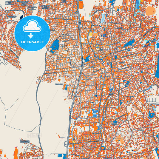 Colorful Novo Hamburgo Street Map with Labels and Buildings