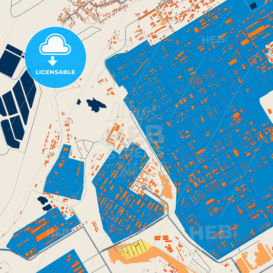 Colorful Novokuybyshevsk Street Map with Labels and Buildings