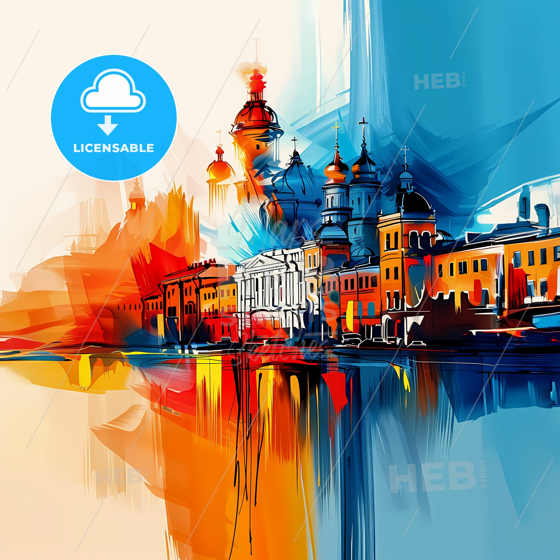 Vibrant Новосибирск, Russia - A Painting Of A City