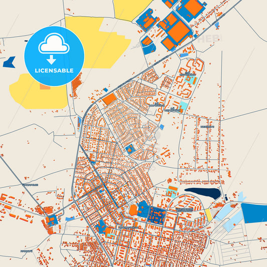 Colorful Novovolynsk Street Map with Labels and Buildings