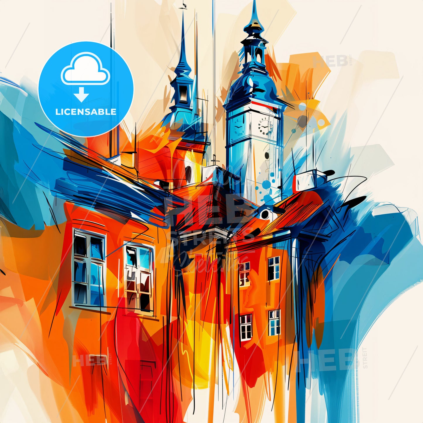 Vibrant Næstved, Denmark - A Colorful Building With Towers