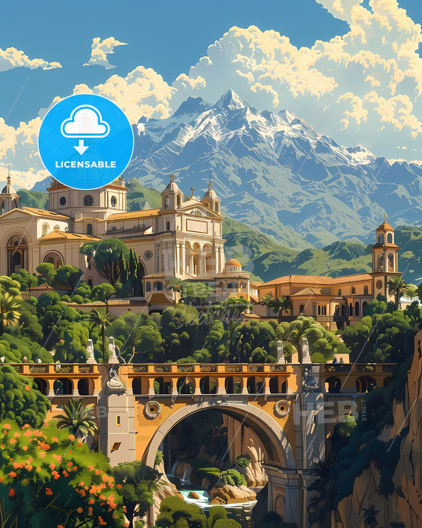 Nueva Esparta Modern Art with Vibrant Architecture, Bridge and Lush Nature