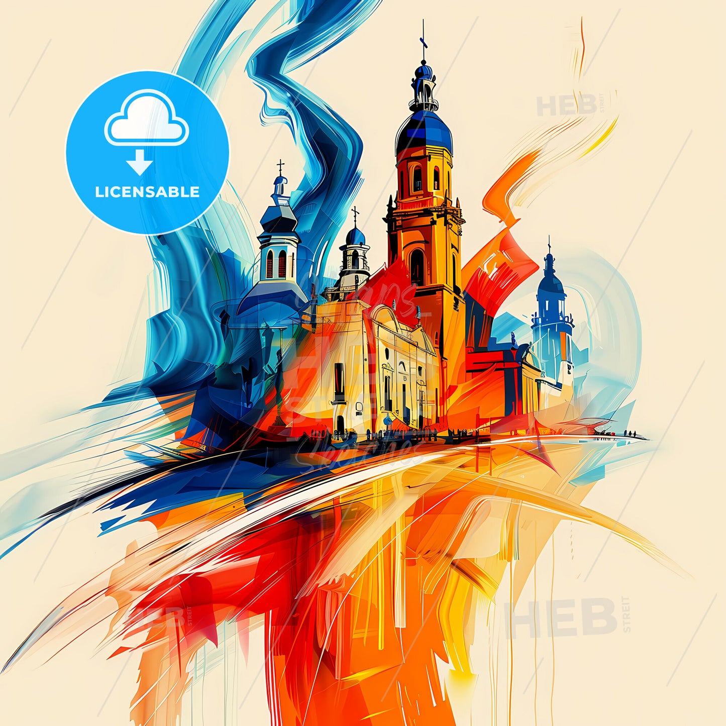 Vibrant Nuevo Laredo, Mexico - A Colorful Painting Of A Building