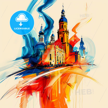 Vibrant Nuevo Laredo, Mexico - A Colorful Painting Of A Building