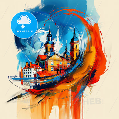 Vibrant Nuneaton, England - A Painting Of A Building