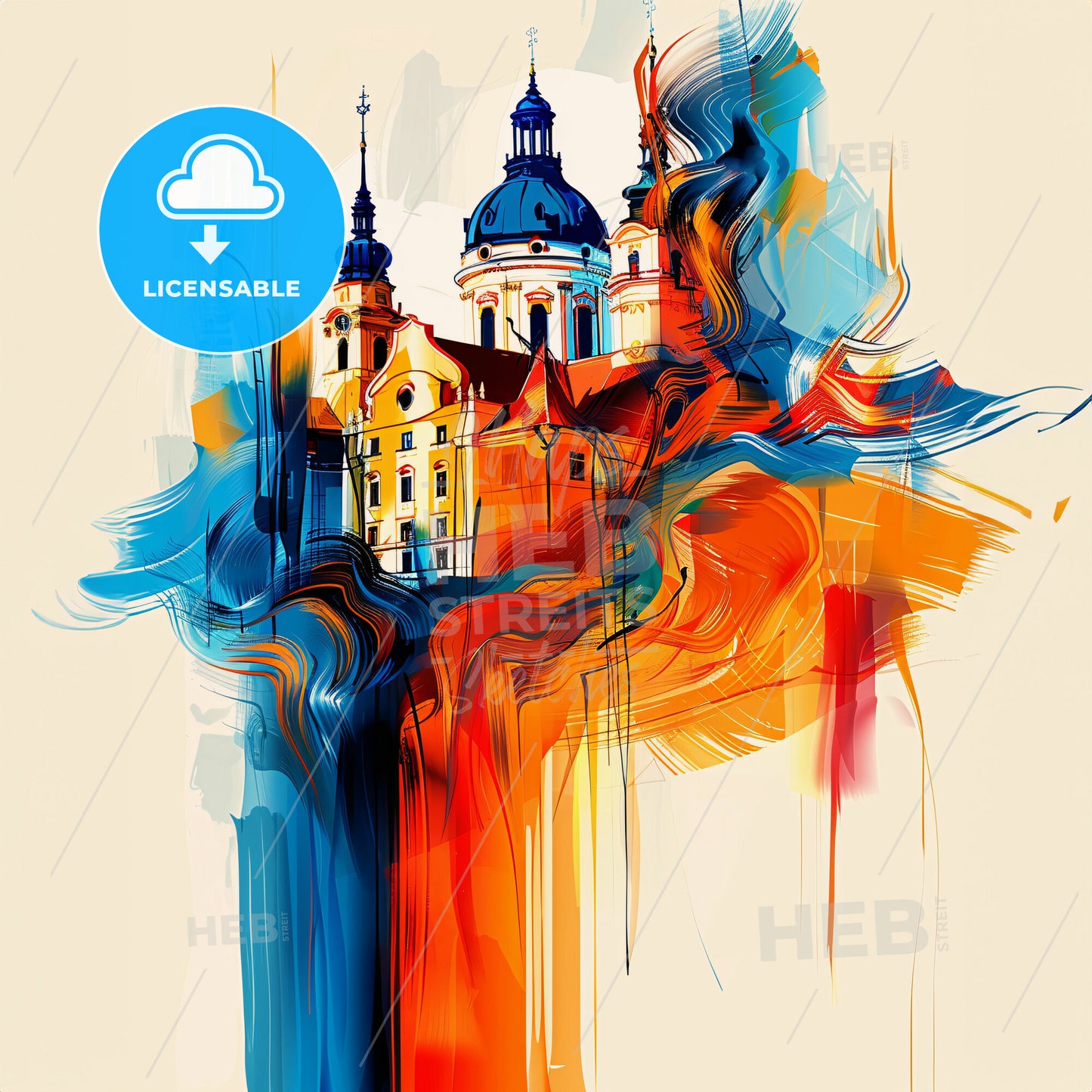 Vibrant Nyíregyháza, Hungary - A Painting Of A Building