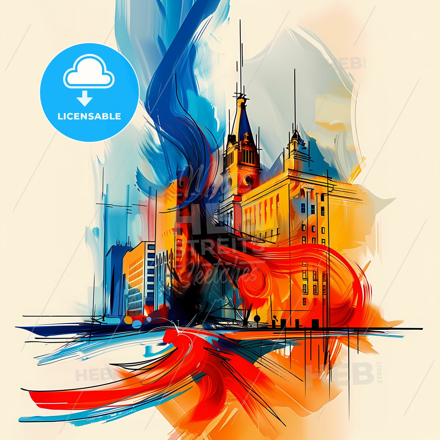 Vibrant Oakland, California - A Colorful Painting Of A City