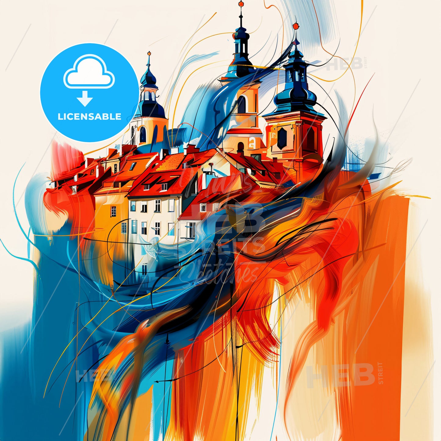 Vibrant Oberhausen, Germany - A Painting Of A City