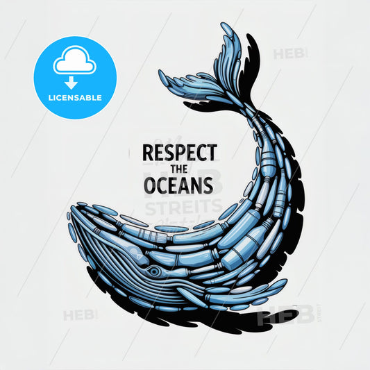 Ocean's Plea: A Minimalist Tribute to Marine Life Amidst Plastic Pollution