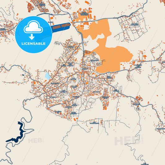 Colorful Ocumare del Tuy Street Map with Labels and Buildings