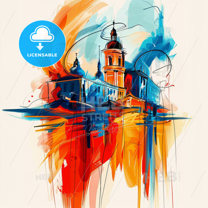 Vibrant Одеса, Ukraine - A Painting Of A Building