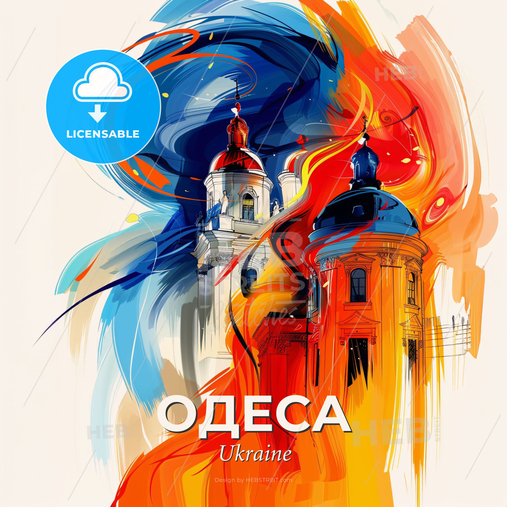 Vibrant Одеса, Ukraine - A Painting Of A Building With Colorful Paint - Square format print template