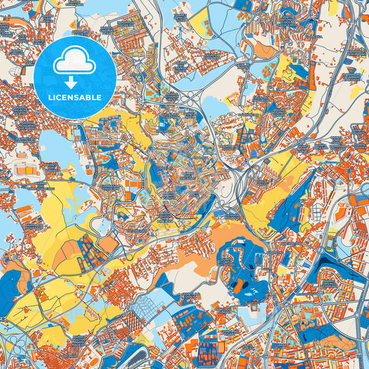 Colorful Odivelas Street Map with Labels and Buildings
