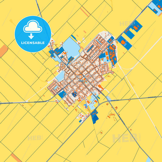 Colorful Odžaci Street Map with Labels and Buildings