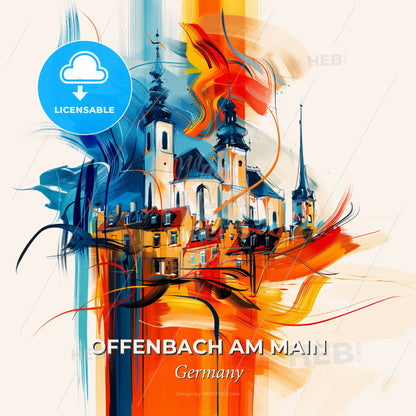 Vibrant Offenbach Am Main, Germany - A Painting Of A Building - Square format print template