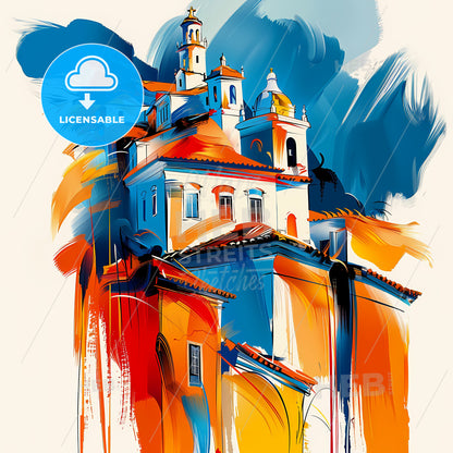 Vibrant Olinda, Brazil - A Painting Of A Building