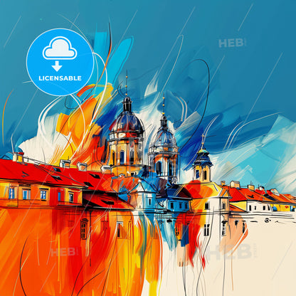 Vibrant Olomouc, Czechia - A Colorful Painting Of A City