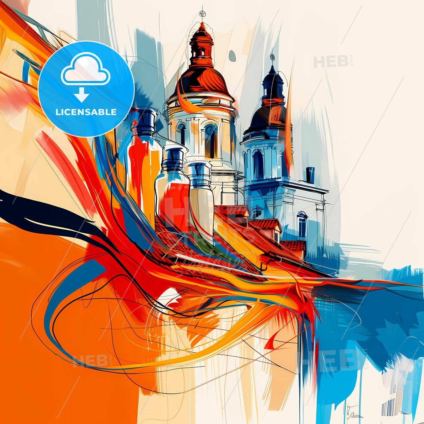 Vibrant Omaha, Nebraska - A Painting Of A Building