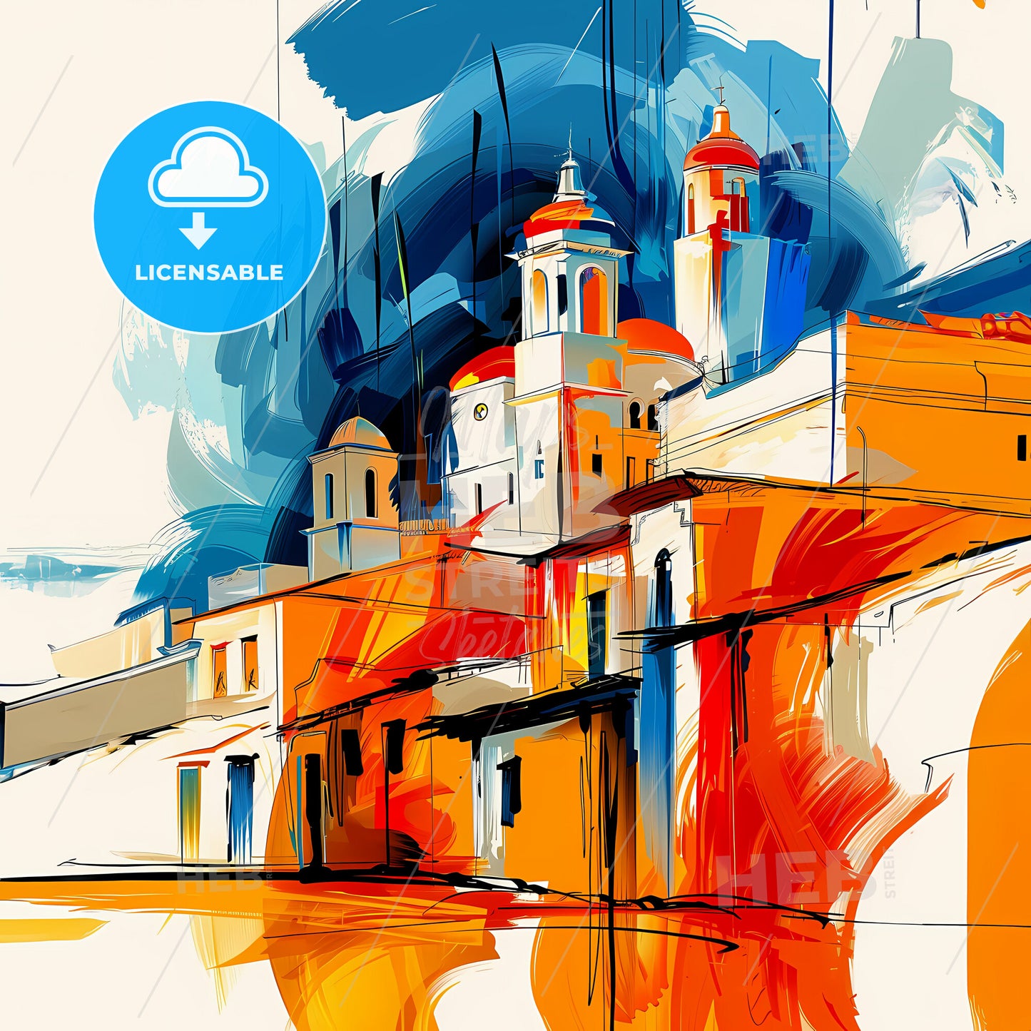 Vibrant Omdurman, Sudan - A Painting Of A Building