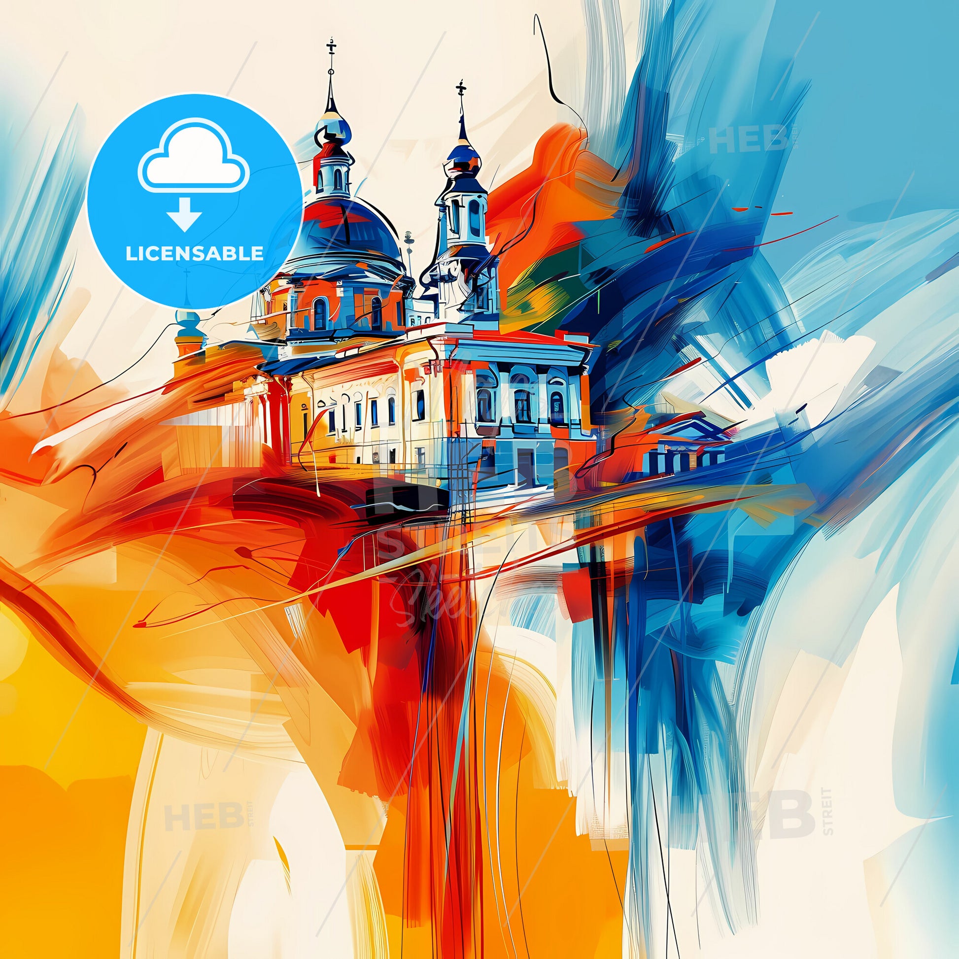 Vibrant Омск, Russia - A Painting Of A Building