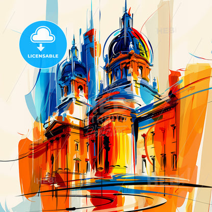 Vibrant Ontario, California - A Painting Of A Building