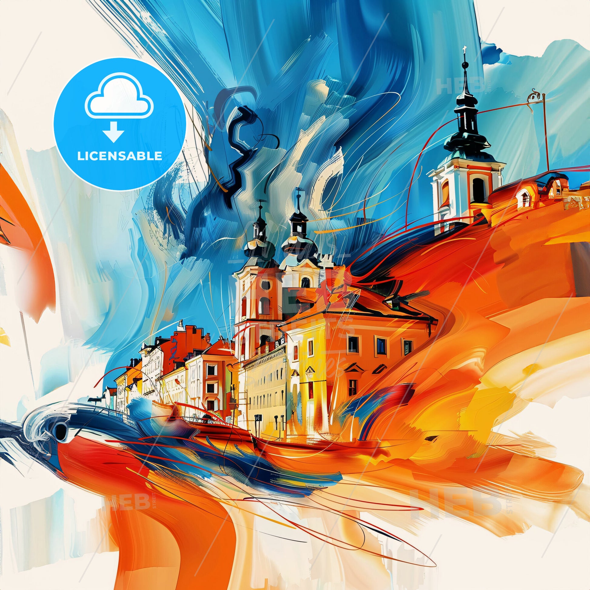 Vibrant Opole, Poland - A Painting Of A Building