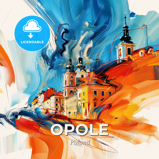 Vibrant Opole, Poland - A Painting Of A Building - Square format print template