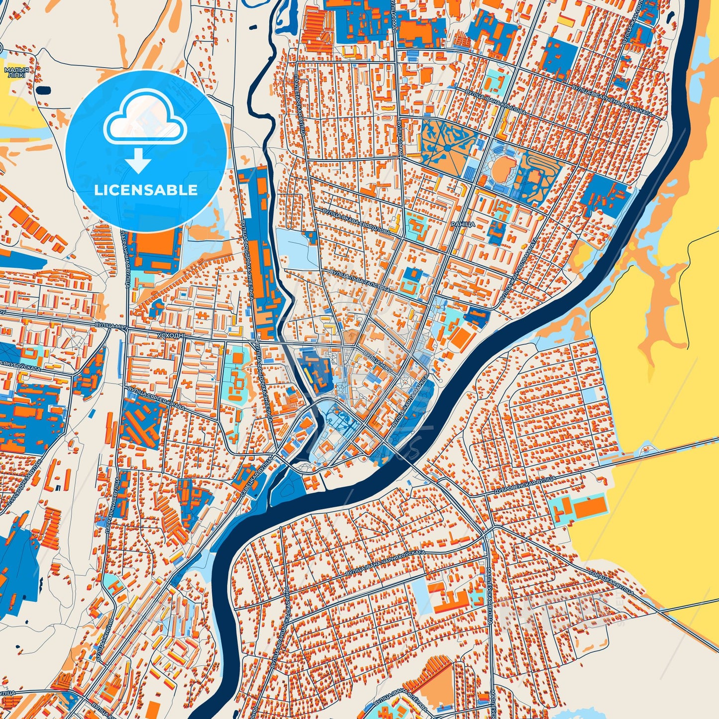 Colorful Orsha Street Map with Labels and Buildings