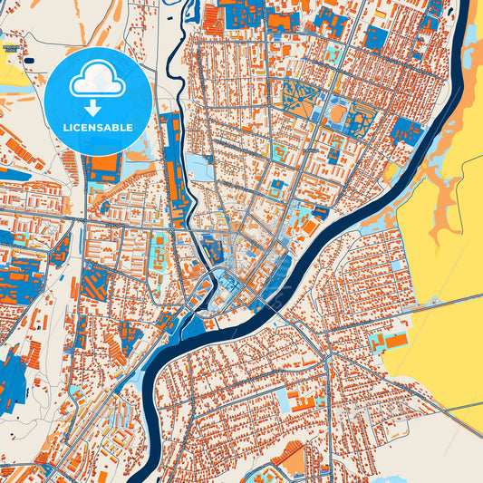 Colorful Orsha Street Map with Labels and Buildings