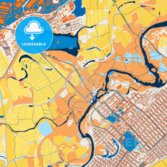Colorful Orsk Street Map with Labels and Buildings