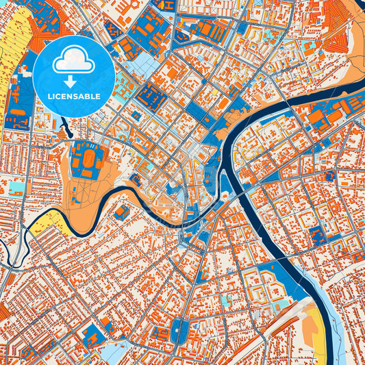 Colorful Oryol Street Map with Labels and Buildings
