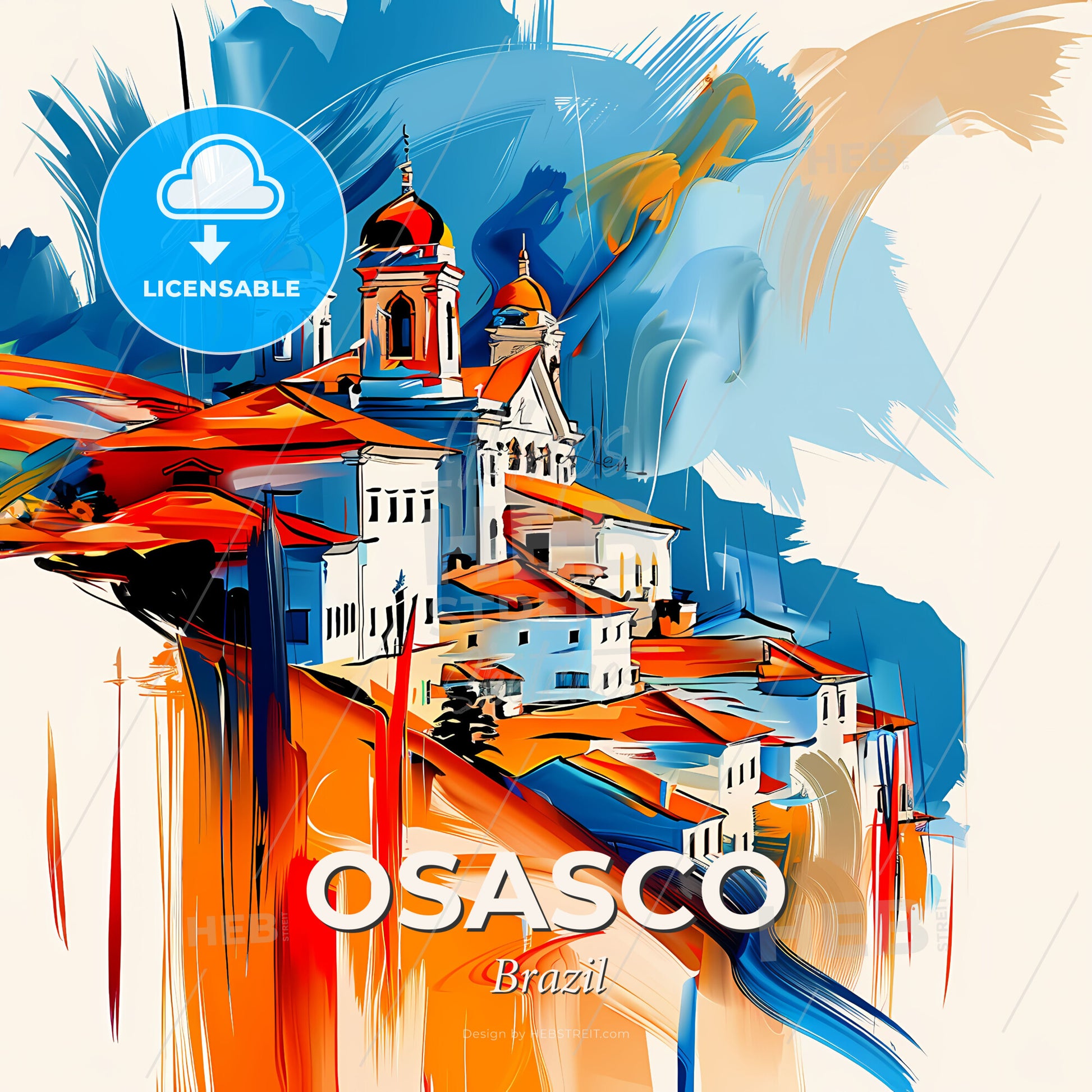 Vibrant Osasco, Brazil - A Painting Of A Building - Square format print template