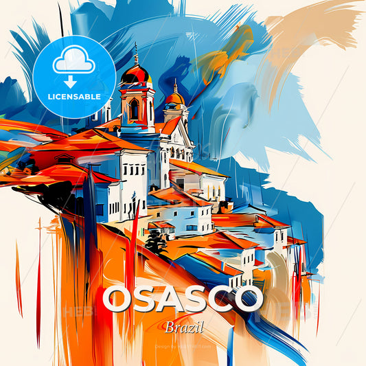 Vibrant Osasco, Brazil - A Painting Of A Building - Square format print template