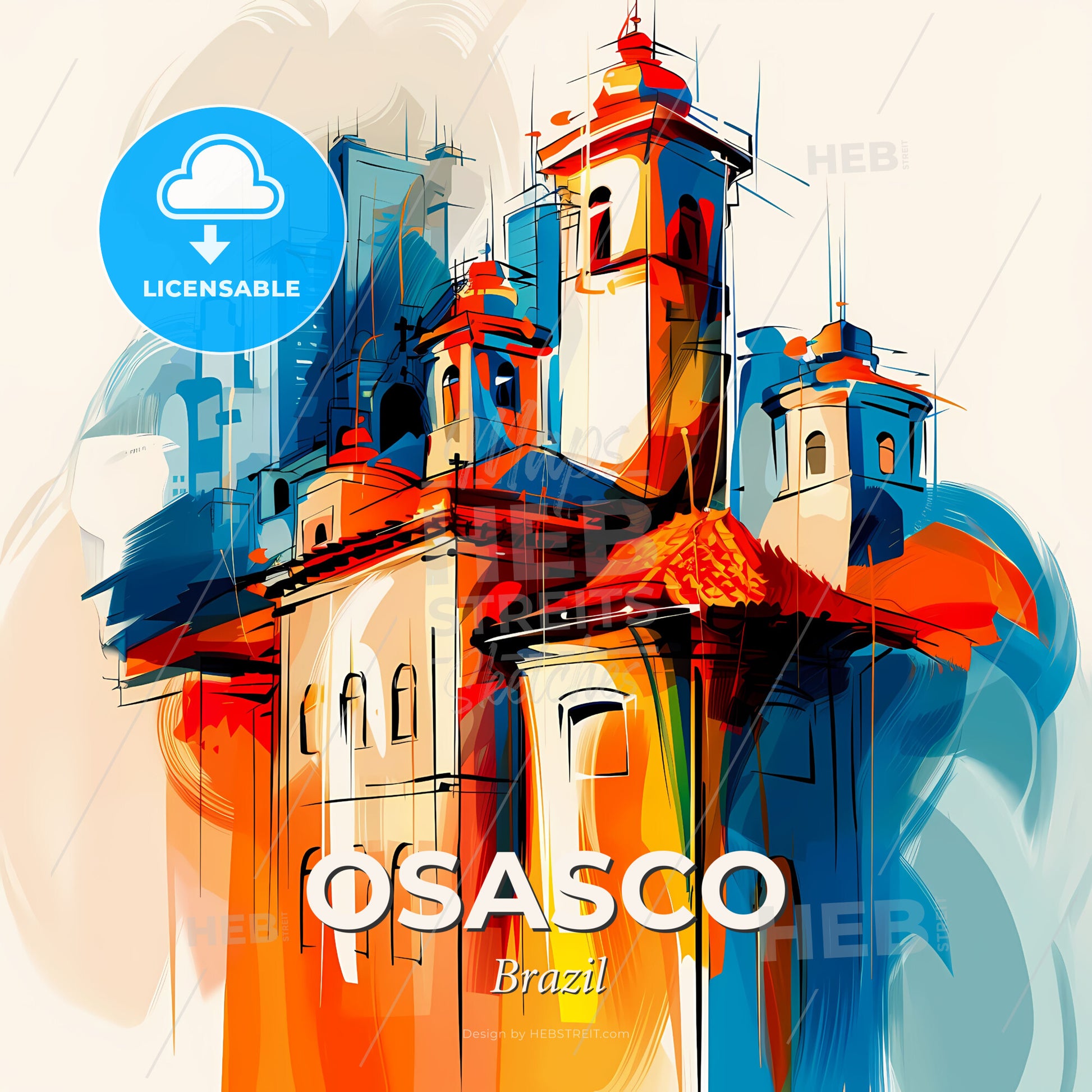 Vibrant Osasco, Brazil - A Painting Of A Building - Square format print template