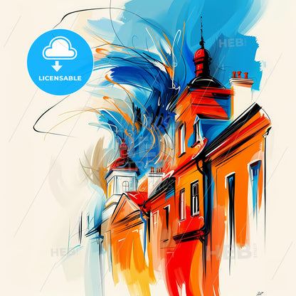 Vibrant Oshawa, Canada - A Painting Of A Building