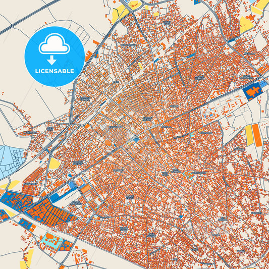 Colorful Osmaniye Street Map with Labels and Buildings