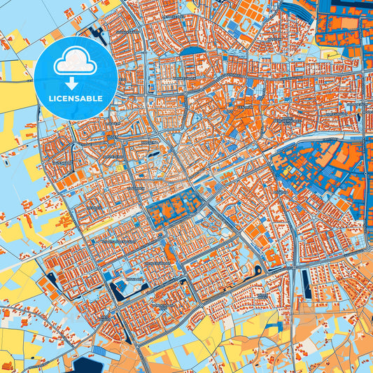 Colorful Oss Street Map with Labels and Buildings