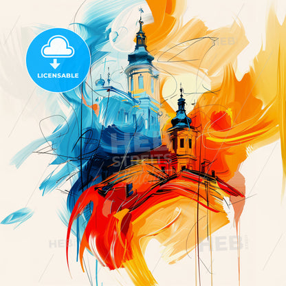 Vibrant Ostrava, Czechia - A Painting Of A Building With Colorful Paint