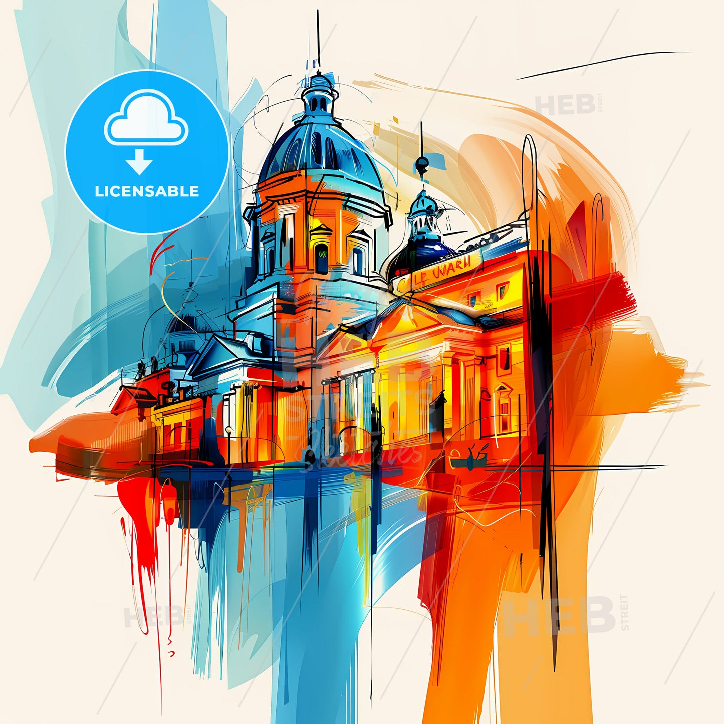 Vibrant Ottawa, Canada - A Painting Of A Building