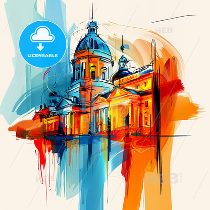 Vibrant Ottawa, Canada - A Painting Of A Building