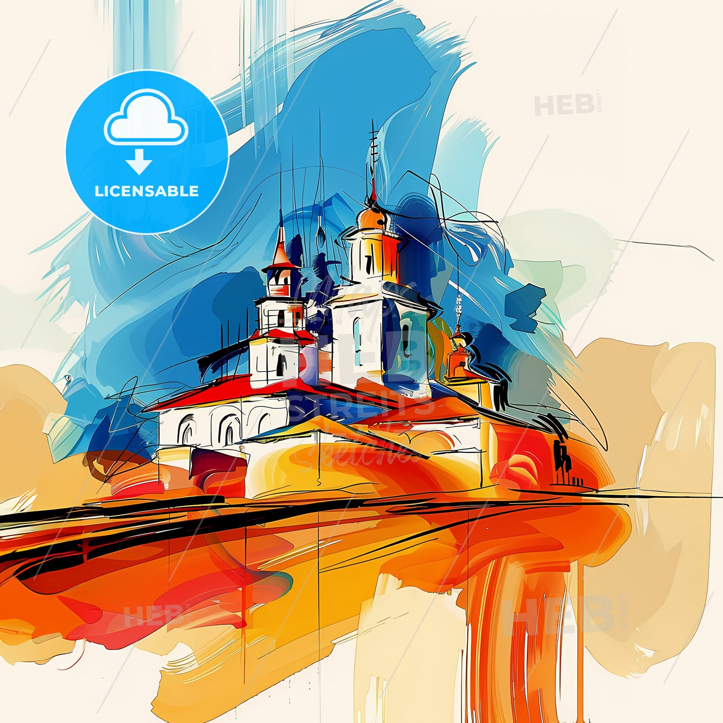 Vibrant Ouagadougou, Burkina Faso - A Painting Of A Building