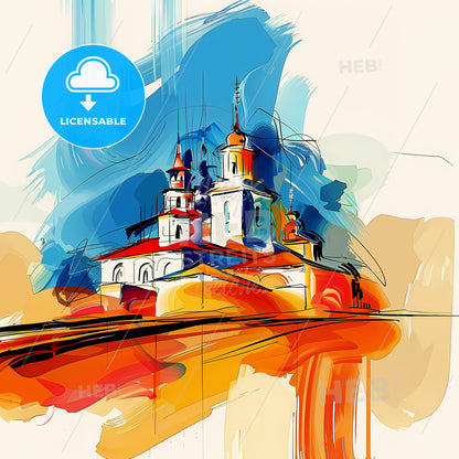 Vibrant Ouagadougou, Burkina Faso - A Painting Of A Building